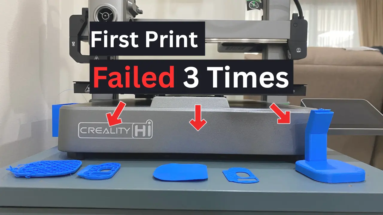 My First 3D Printer Creality Hi & 3 Failed Prints on My First Try!