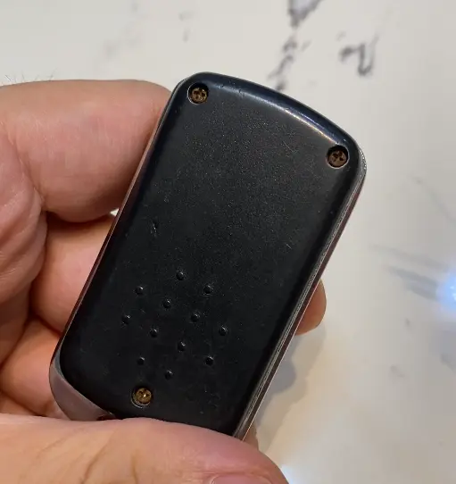 Showing remote control back cover screws